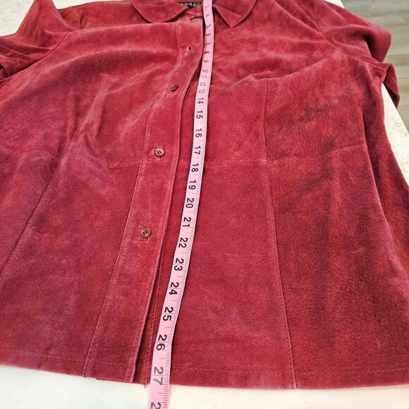 Bernardo Nordstrom Suede Washable Leather Jacket Size 1X Burgundy NWT Flaw - Picture 8 of 12